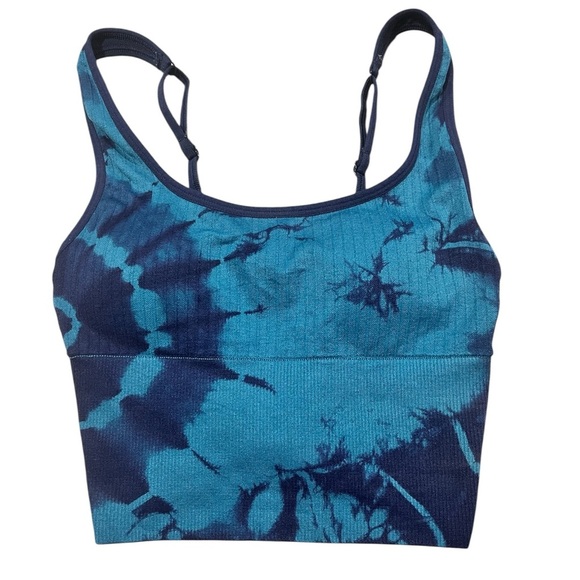 PINK Victoria's Secret Other - PINK Victoria's Secret Blue Tie-Dye Sports Bra Adjustable Racerback Small Yoga